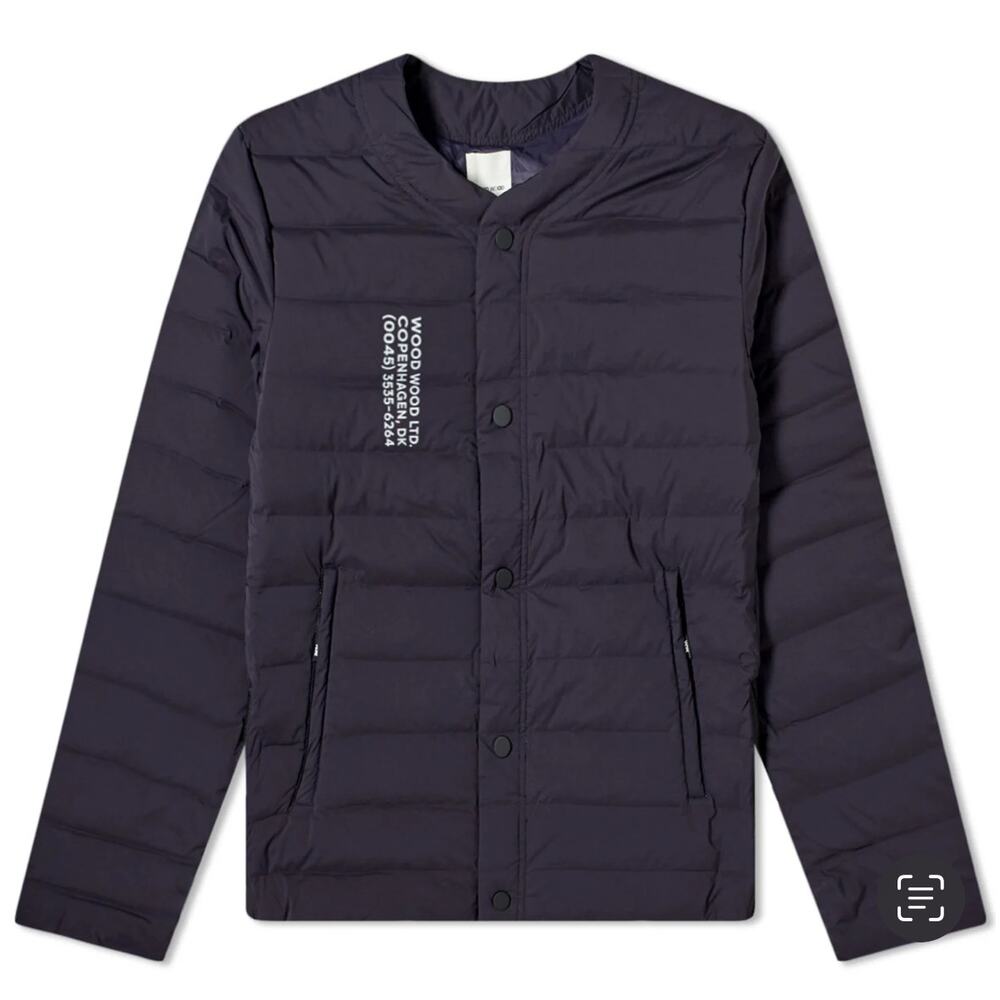 Wood Wood Keanu Light Padded Puffer Jacket in Navy Size Large NWT - Picture 11 of 15